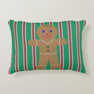 Fun and Fancy Christmas Gingerbread Man Decorative Cushion