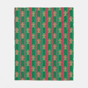 Fun and Fancy Christmas Gingerbread Man Fleece Blanket