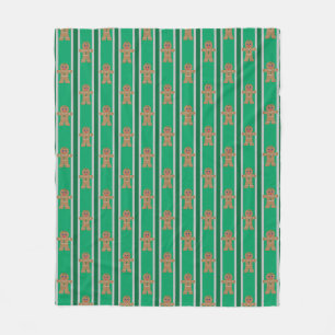 Fun and Fancy Christmas Gingerbread Man Fleece Blanket