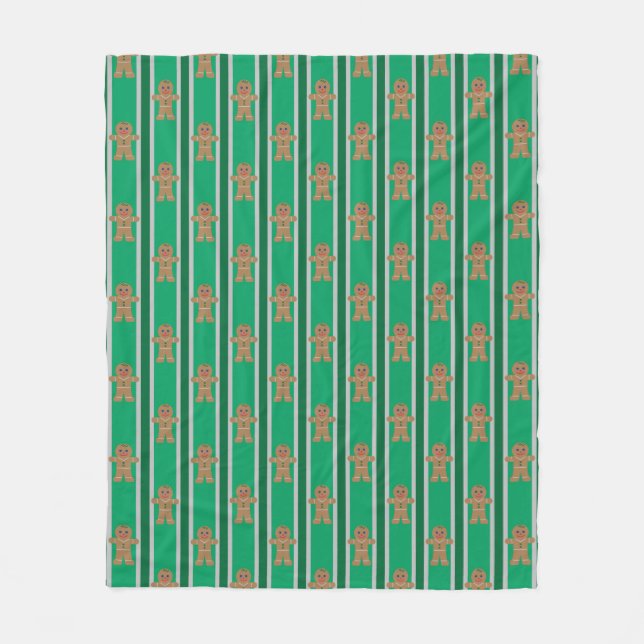 Fun and Fancy Christmas Gingerbread Man Fleece Blanket (Front)