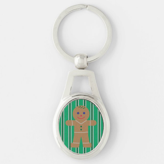 Fun and Fancy Christmas Gingerbread Man Key Ring (Front)