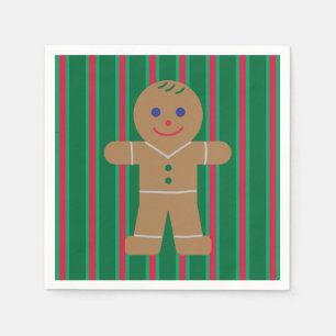Fun and Fancy Christmas Gingerbread Man Napkin