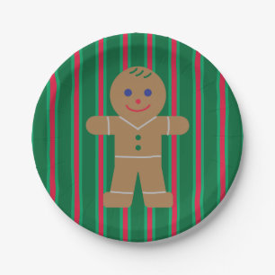 Fun and Fancy Christmas Gingerbread Man Paper Plate