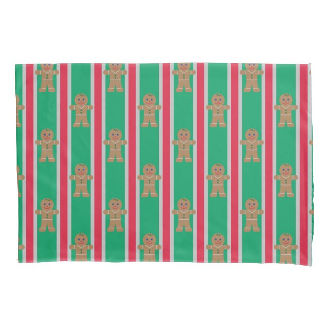 Fun and Fancy Christmas Gingerbread Man Pillowcase (Front)