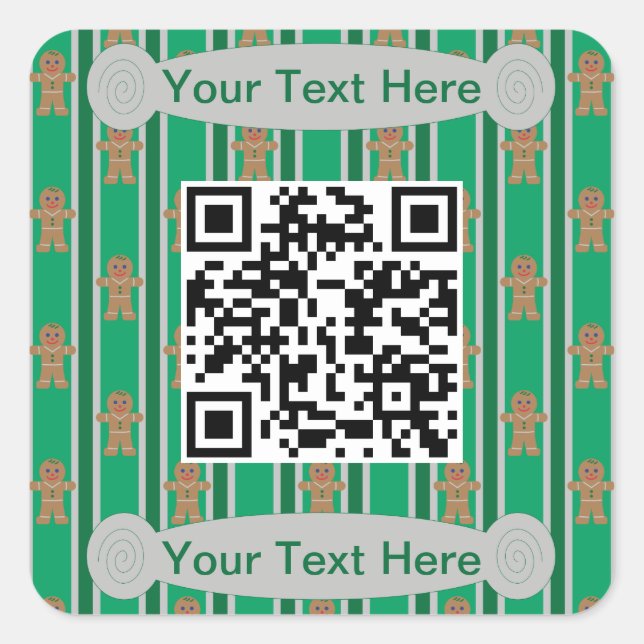 Fun and Fancy Christmas Gingerbread Man Square Sticker (Front)