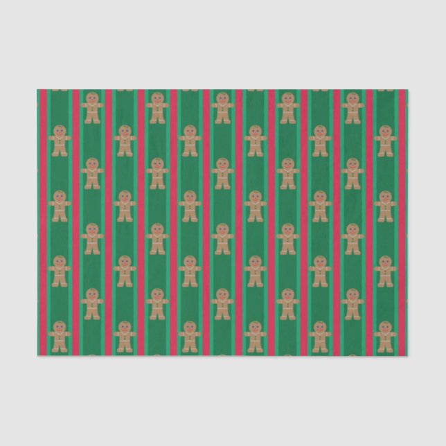 Fun and Fancy Christmas Gingerbread Man Tissue Paper (Front)