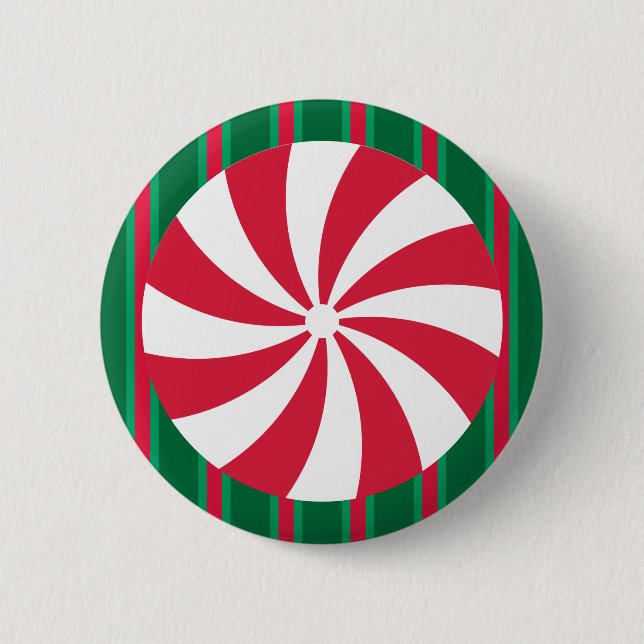 Fun and Fancy Christmas Peppermint Candy 6 Cm Round Badge (Front)