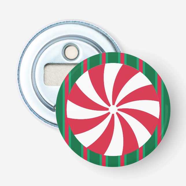 Fun and Fancy Christmas Peppermint Candy Bottle Opener (Front)