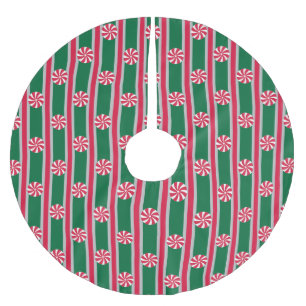 Fun and Fancy Christmas Peppermint Candy Brushed Polyester Tree Skirt