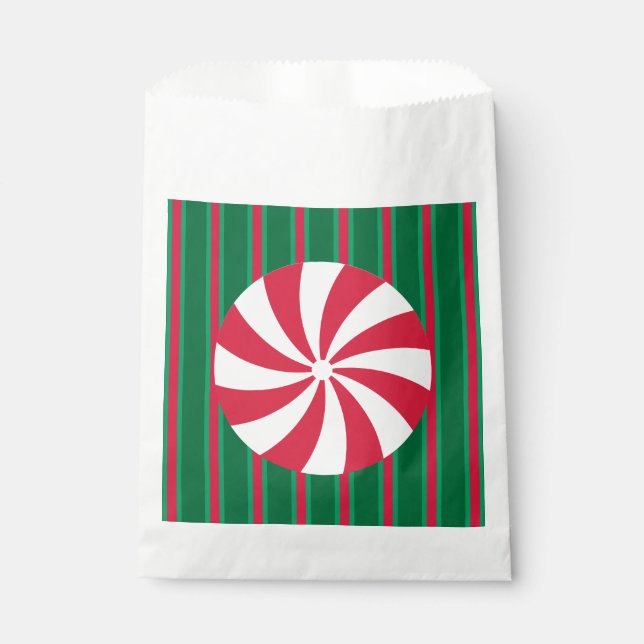 Fun and Fancy Christmas Peppermint Candy Favour Bag (Front)