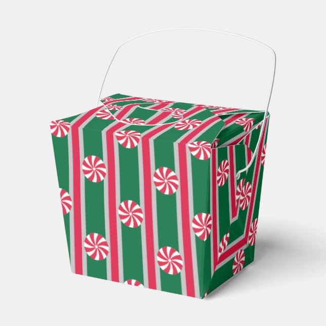 Fun and Fancy Christmas Peppermint Candy Favour Box (Front Side)