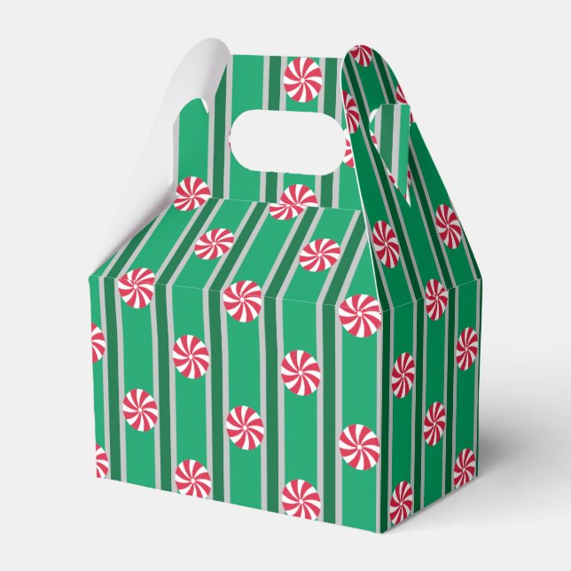 Fun and Fancy Christmas Peppermint Candy Favour Box (Front Side)