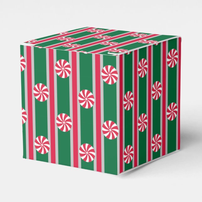 Fun and Fancy Christmas Peppermint Candy Favour Box (Front Side)