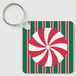 Fun and Fancy Christmas Peppermint Candy Key Ring