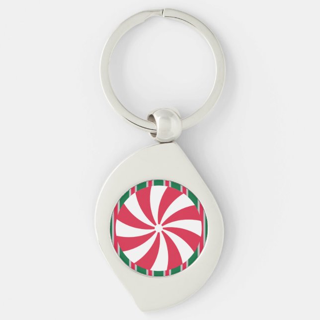 Fun and Fancy Christmas Peppermint Candy Key Ring (Front)