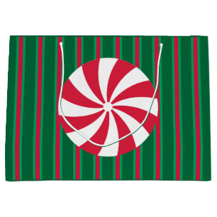 Fun and Fancy Christmas Peppermint Candy Large Gift Bag