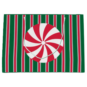 Fun and Fancy Christmas Peppermint Candy Large Gift Bag