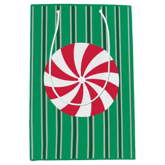 Fun and Fancy Christmas Peppermint Candy Medium Gift Bag (Front)