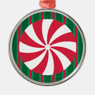 Fun and Fancy Christmas Peppermint Candy Metal Ornament