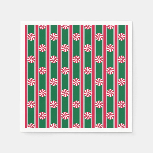Fun and Fancy Christmas Peppermint Candy Napkin (Front)
