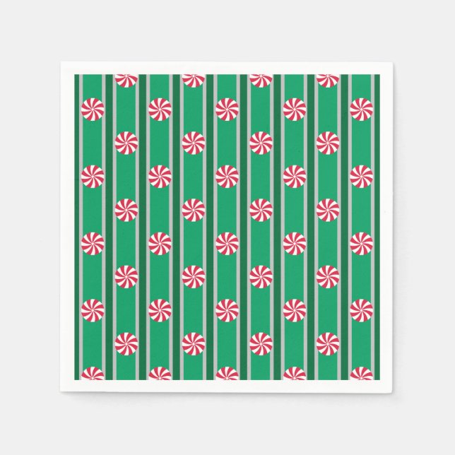 Fun and Fancy Christmas Peppermint Candy Napkin (Front)