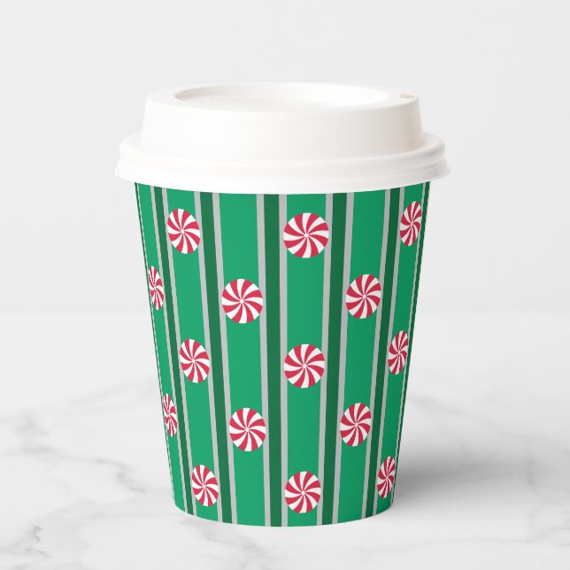 Fun and Fancy Christmas Peppermint Candy Paper Cups (Front)