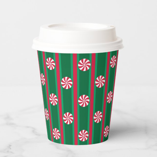 Fun and Fancy Christmas Peppermint Candy Paper Cups (Front)