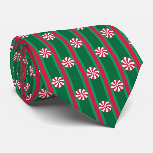 Fun and Fancy Christmas Peppermint Candy Tie (Rolled)
