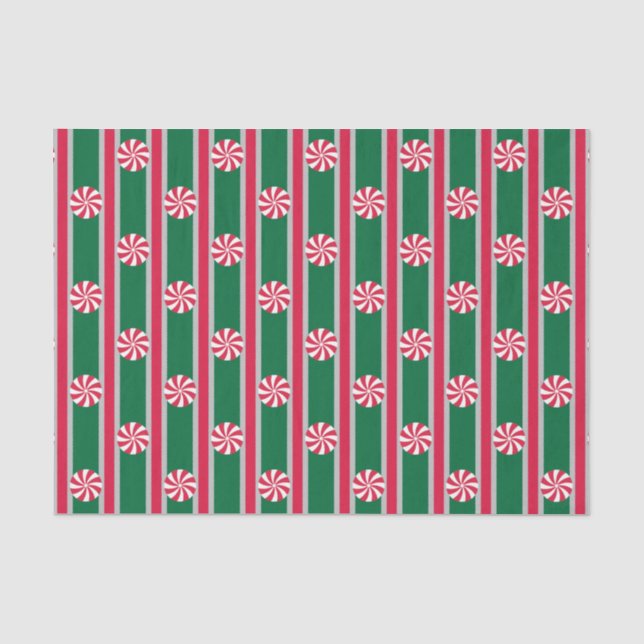 Fun and Fancy Christmas Peppermint Candy Tissue Paper (Front)