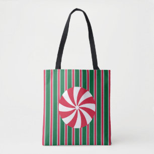 Fun and Fancy Christmas Peppermint Candy Tote Bag