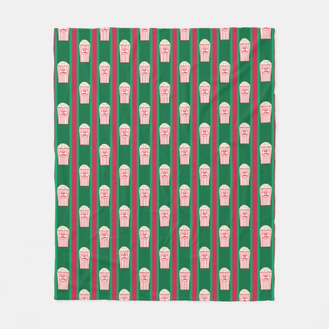 Fun and Fancy Christmas Popcorn Fleece Blanket (Front)