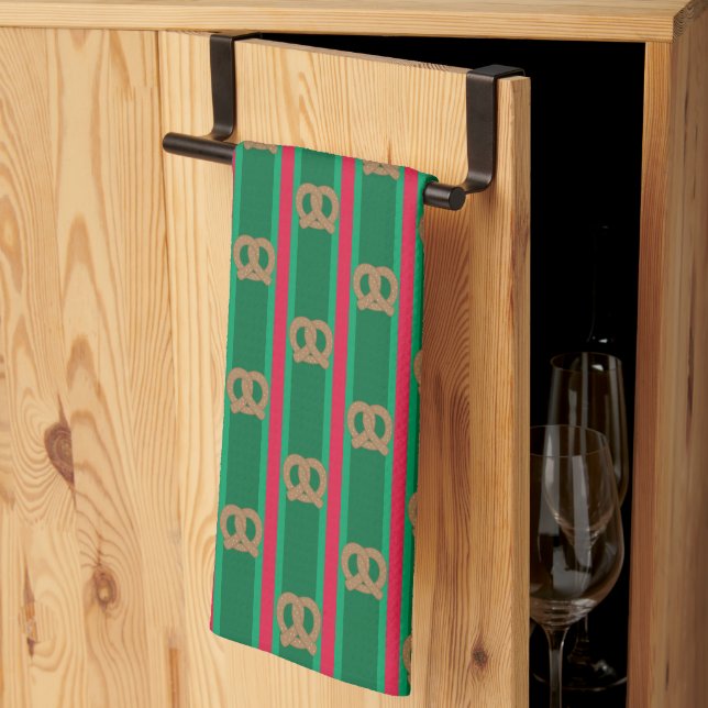 Fun and Fancy Christmas Pretzel Tea Towel (Thirds Fold)
