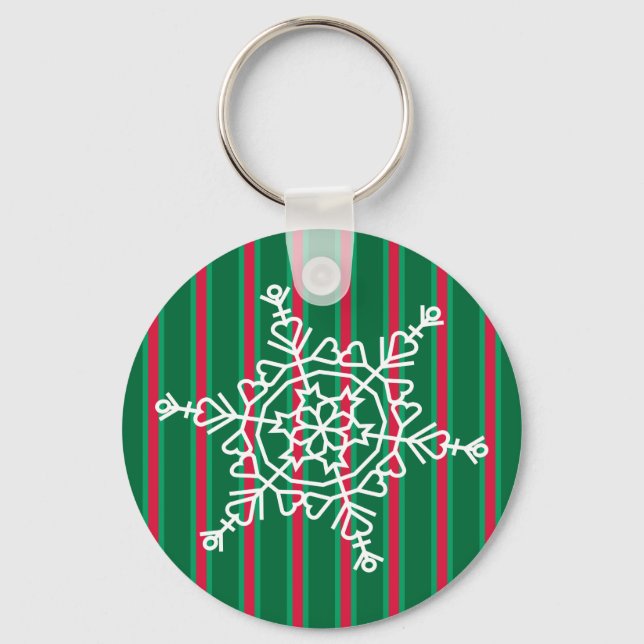 Fun and Fancy Christmas Snowflake Key Ring (Front)