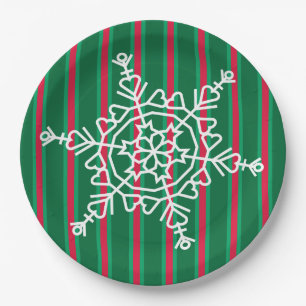 Fun and Fancy Christmas Snowflake Paper Plate