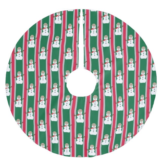 Fun and Fancy Christmas Snowman Detective Brushed Polyester Tree Skirt (Front)
