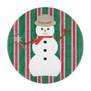 Fun and Fancy Christmas Snowman Detective Cutting Board
