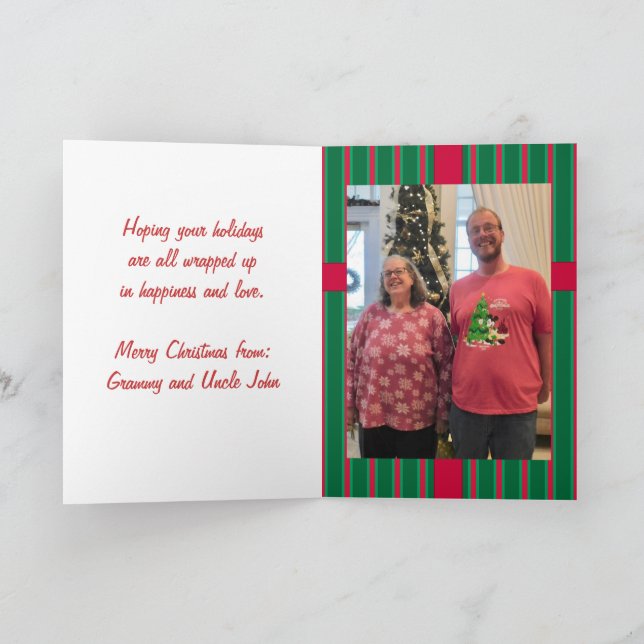 Fun and Fancy Christmas Snowman Detective Holiday Card (Inside)