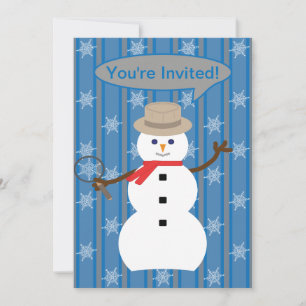 Fun and Fancy Christmas Snowman Detective Invitation