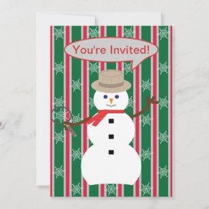 Fun and Fancy Christmas Snowman Detective Invitation