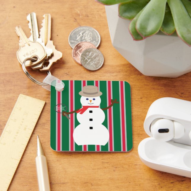 Fun and Fancy Christmas Snowman Detective Key Ring (Desk)