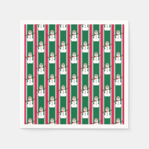 Fun and Fancy Christmas Snowman Detective Napkin