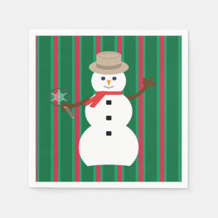 Fun and Fancy Christmas Snowman Detective Napkin
