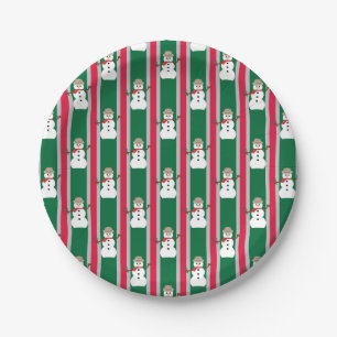 Fun and Fancy Christmas Snowman Detective Paper Plate