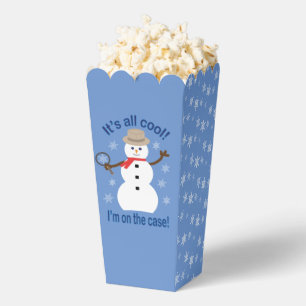 Fun and Fancy Christmas Snowman Detective Popcorn Favour Box