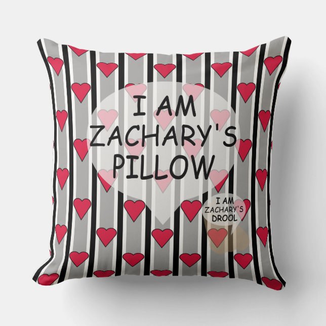 Fun and Fancy Customisable Heart Striped Cushion (Front)