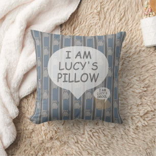 Fun and Fancy Customisable Kitty Striped Cushion