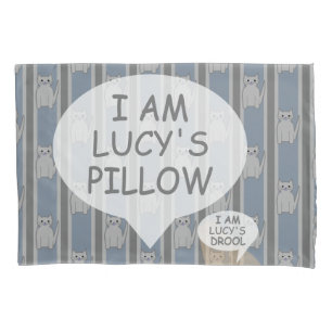 Fun and Fancy Customisable Kitty Striped Pillowcase