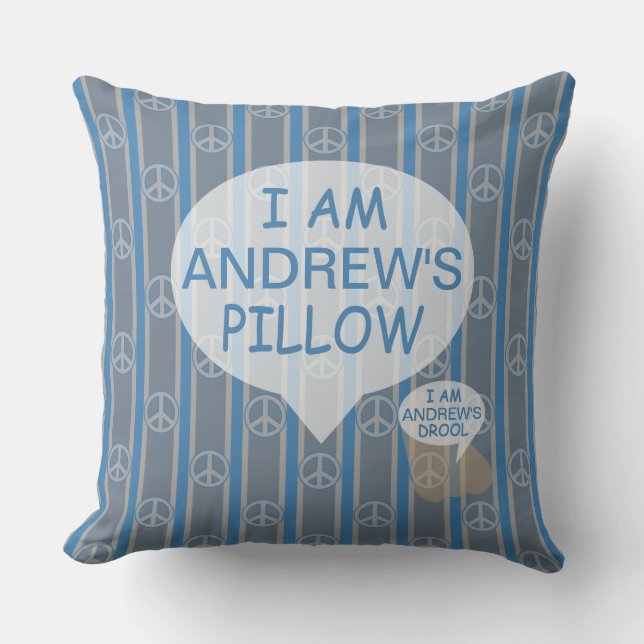Fun and Fancy Customisable Peace Sign Striped Cushion (Front)