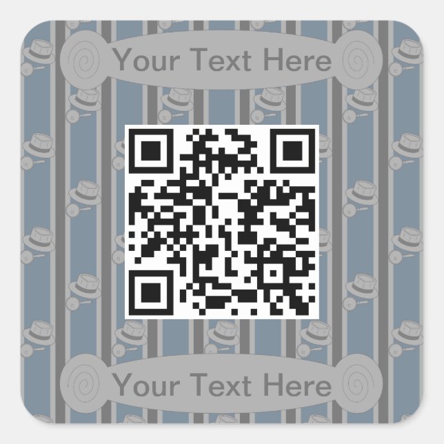 Fun and Fancy Detective QR Code Square Sticker (Front)
