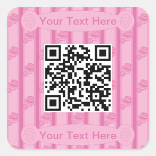Fun and Fancy Detective QR Code Square Sticker